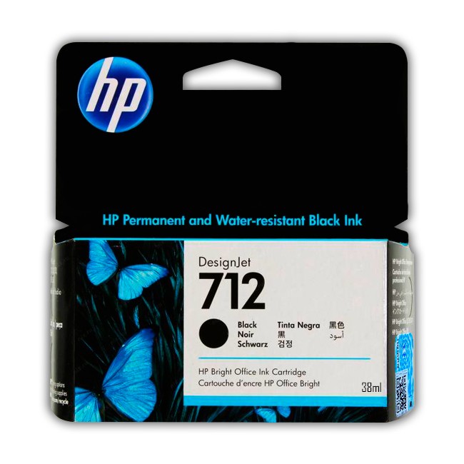 ▷Tinta HP 712 Black 【Cartucho 3ed70a de 38ml】 Original