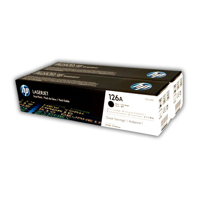 Toner HP CE310AD Negro 126AD Pack Doble Original