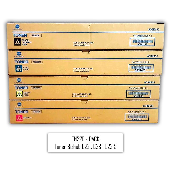 Toner Konica Minolta Bizhub C221, C281, C221s CMYK